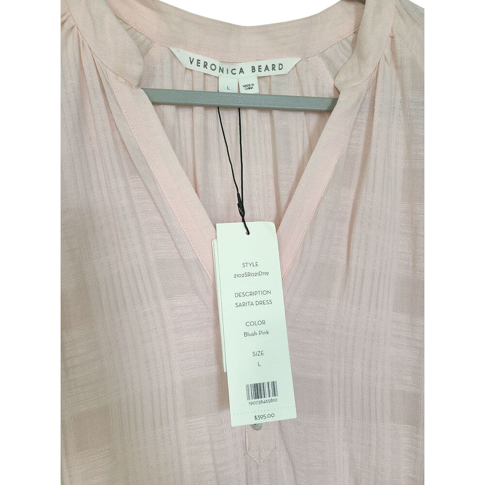Veronica Beard Sarita Tiered Midi Dress Blush Pink NWT Size Large (Flaw) - Picture 4 of 11